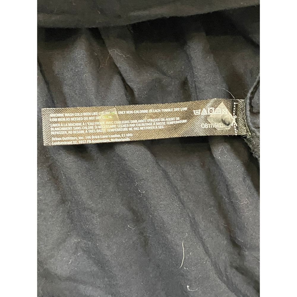 Free People Free-est Black Tiered Mini Dress Oversized Babydoll Balloon Sleeve M - Picture 10 of 10